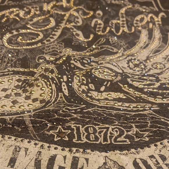 NEW! Vocal Black Graphic "Rough Rider" Tank Top Embellished With Rhinestones - Picture 11 of 12